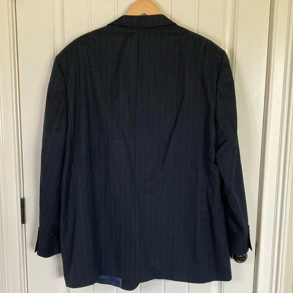 S. Cohen Mens Classic‎ Blue Pinstripe 3 Button Blazer Size 50R Wool Union Made